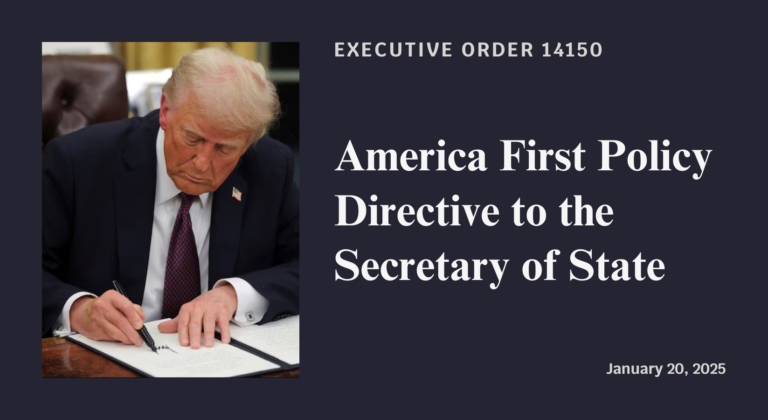 America First Policy Directive to the Secretary of State